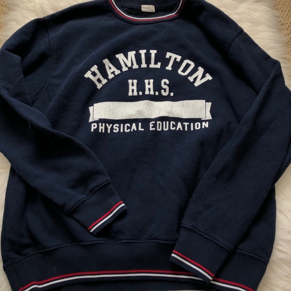 Brandy Melville Tops - Brandy Melville Hamilton Sweatshirt sweater vintage crewneck navy blue small